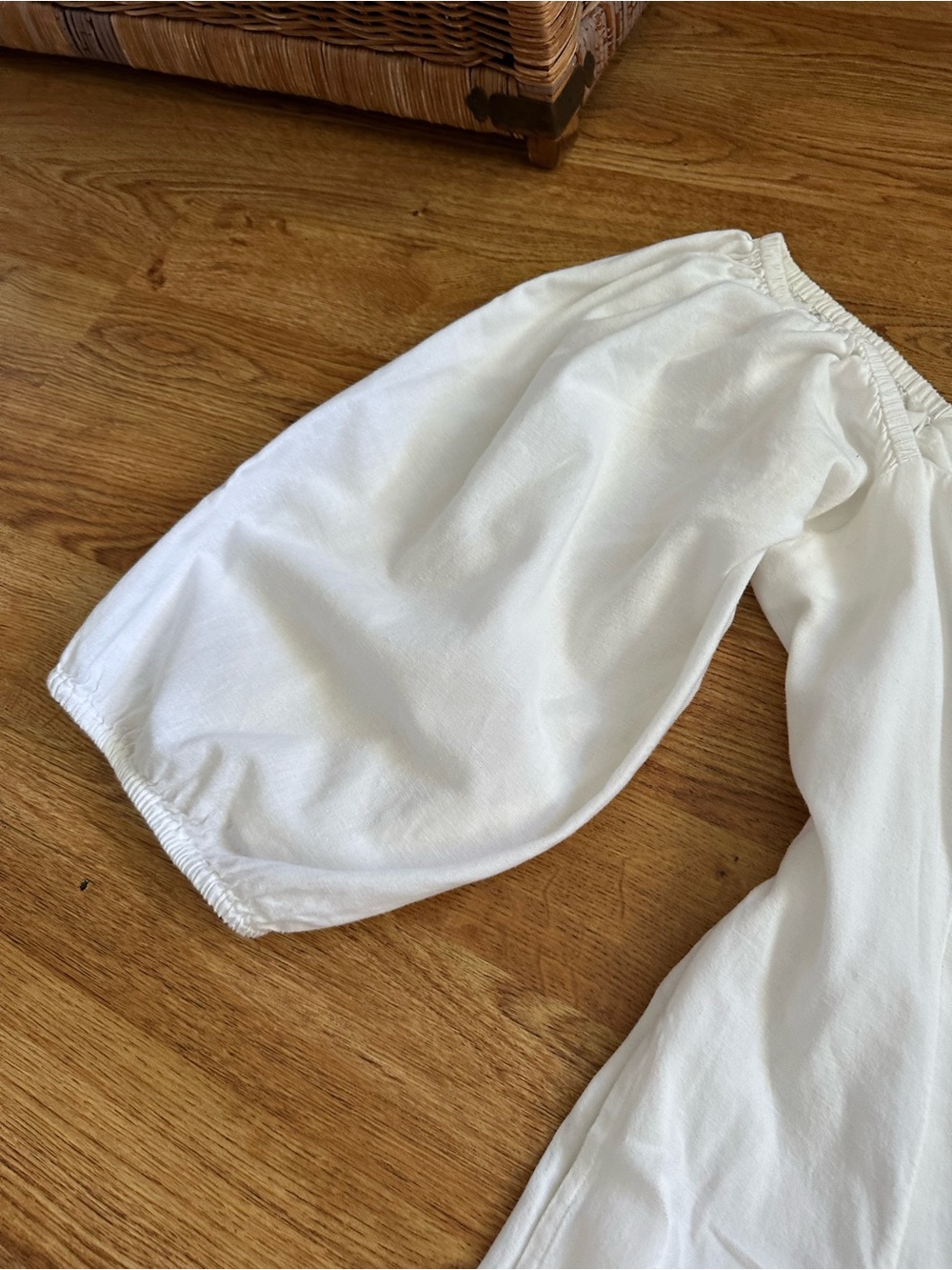 Free People White Button Front Dress M Cotton Linen - Picture 5 of 16